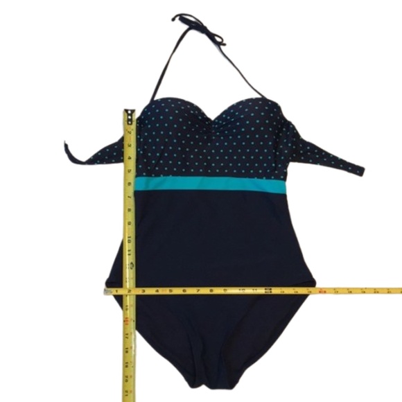 GAP Swimsuit blue polka dot TUBE one piece halter - Picture 9 of 9